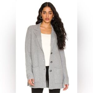 Splendid Charlotte Knit Blazer Mid Heather Grey Button Cardigan Sweater Jacket